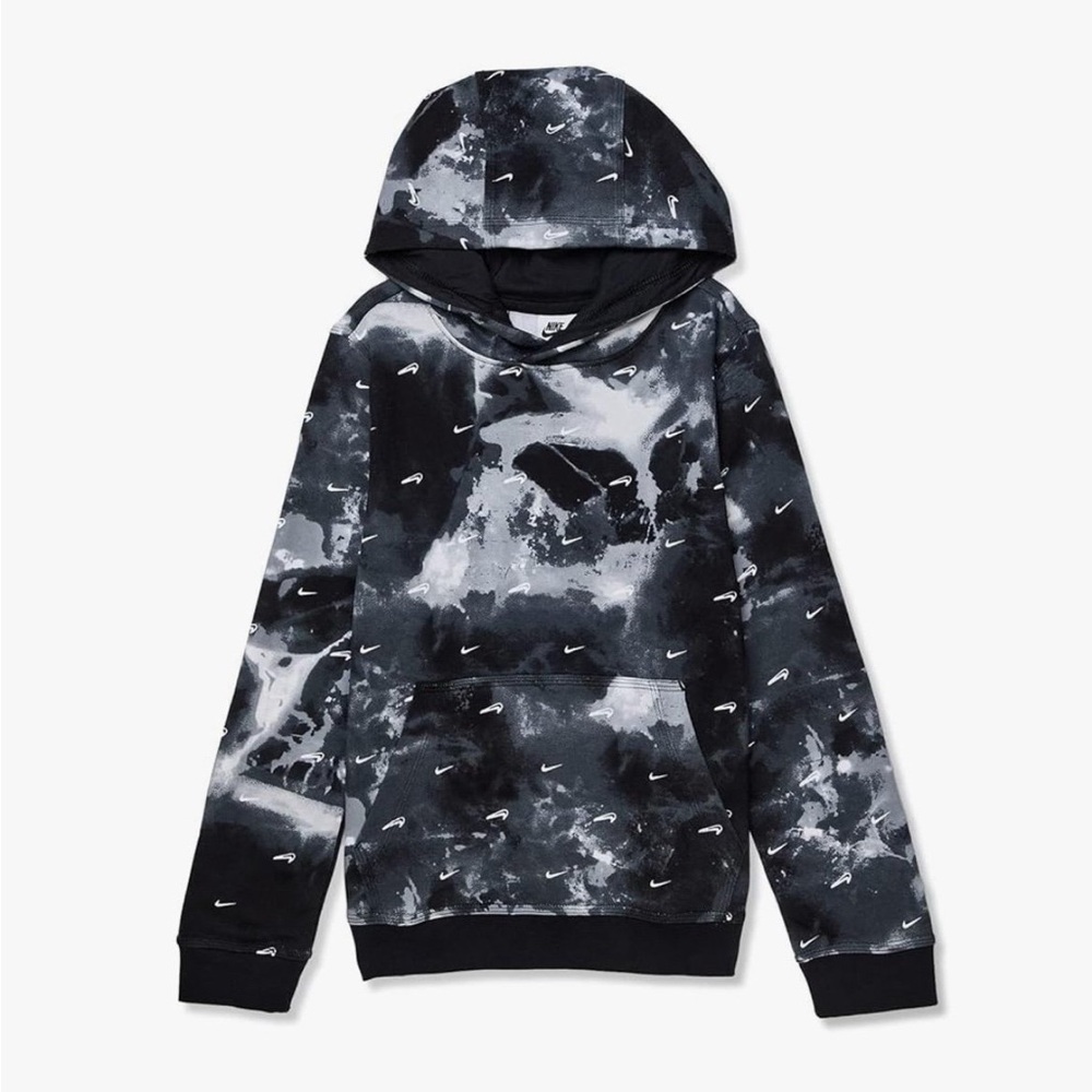 (Sold) Nike NSW Club Fleece Print Pullover Hoodie - Kids Size M - Picture 4 of 4